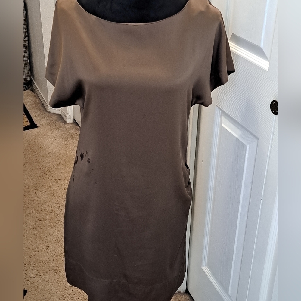 Banana Republic Brown Silk Shift Dress   Size 8